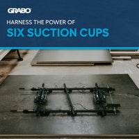 GRABO Panel Pro Modular Rail Suction Gripster System, 6 Cups, 441 lb