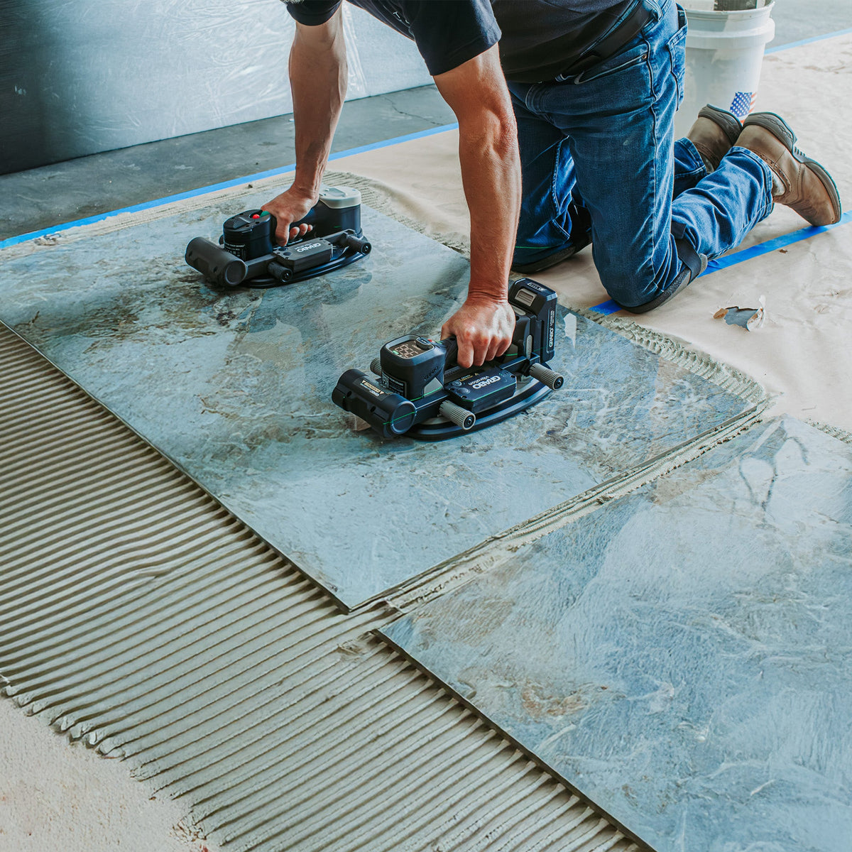GRABO Tile Vibration Attachment for Thinset Setting