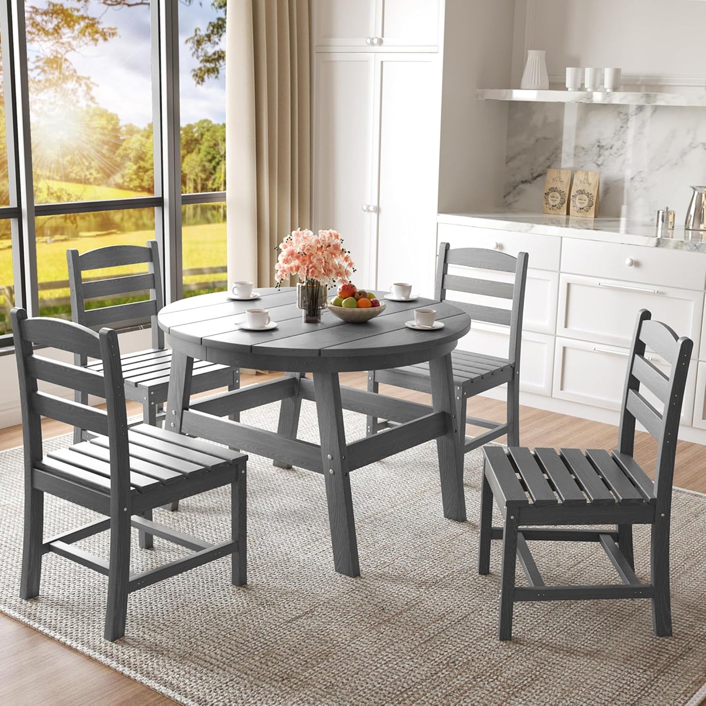 Pamapic HDPE Outdoor Dining Set (5 Pieces)