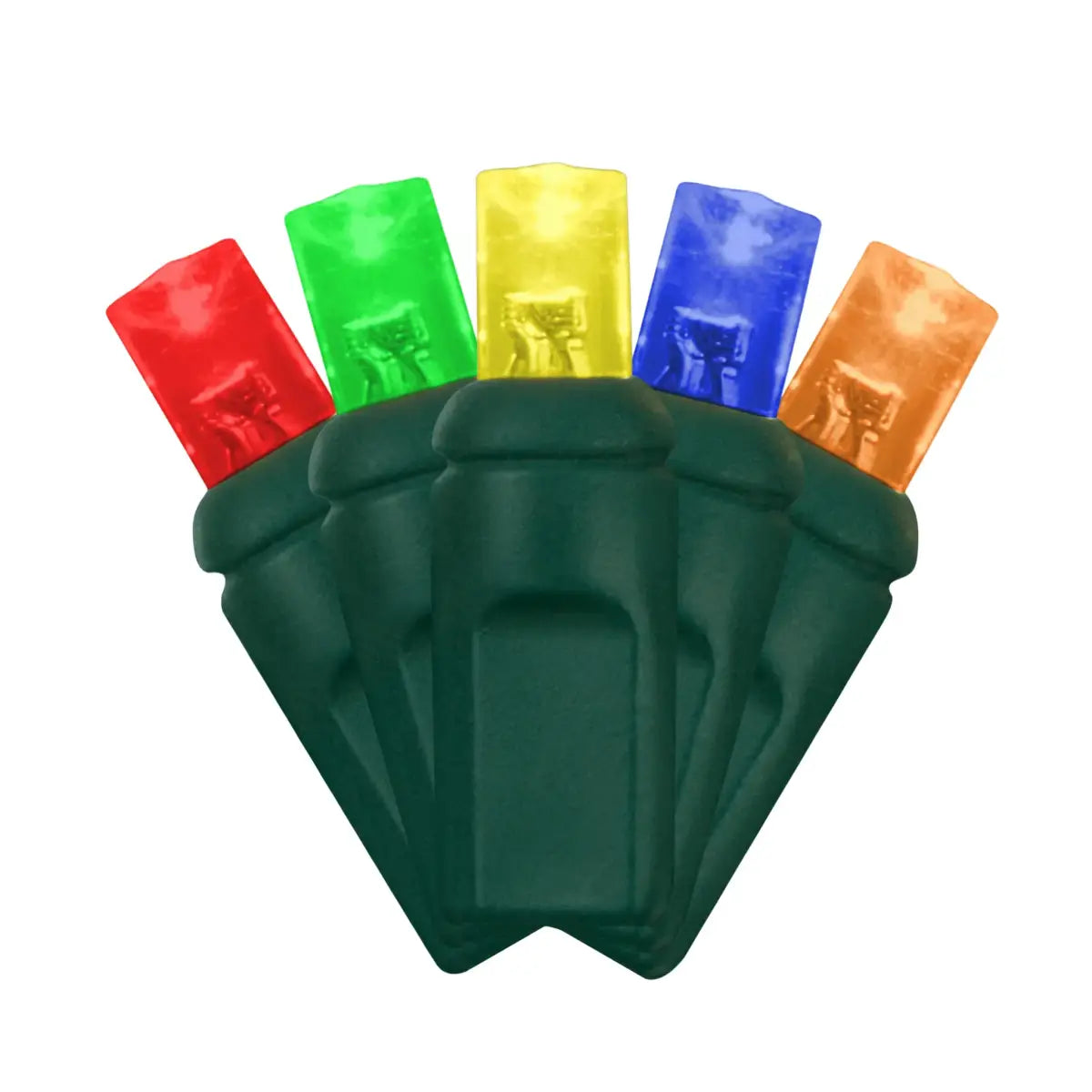 Set of colorful ice cream molds with a green carrying case on a white background