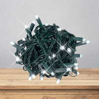 LED Mini Lights 5MM Pure White Twinkle Green Wire  6" Spacing