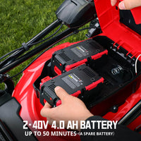 40V 21" Cordless Push Lawn Mower w/ Two 40V Batteries MB2400B