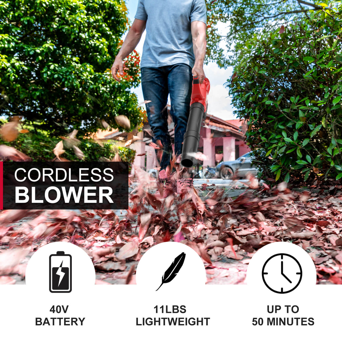 450CFM Cordless Leaf Blower w/ 40V 4.0Ah Battery and Charger MB2450A