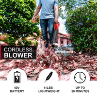 450CFM Cordless Leaf Blower w/ 40V 4.0Ah Battery and Charger MB2450A