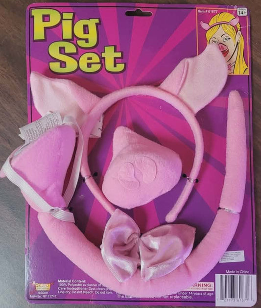 Pig Set Nose Headband Tail and Bowtie
