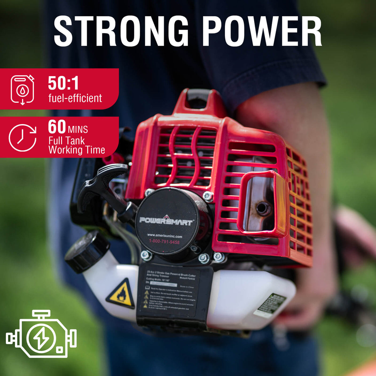 21" 144cc Gas Push 3-in-1 Lawn Mower & String Trimmer Combo Kit DB8621P+PS4532