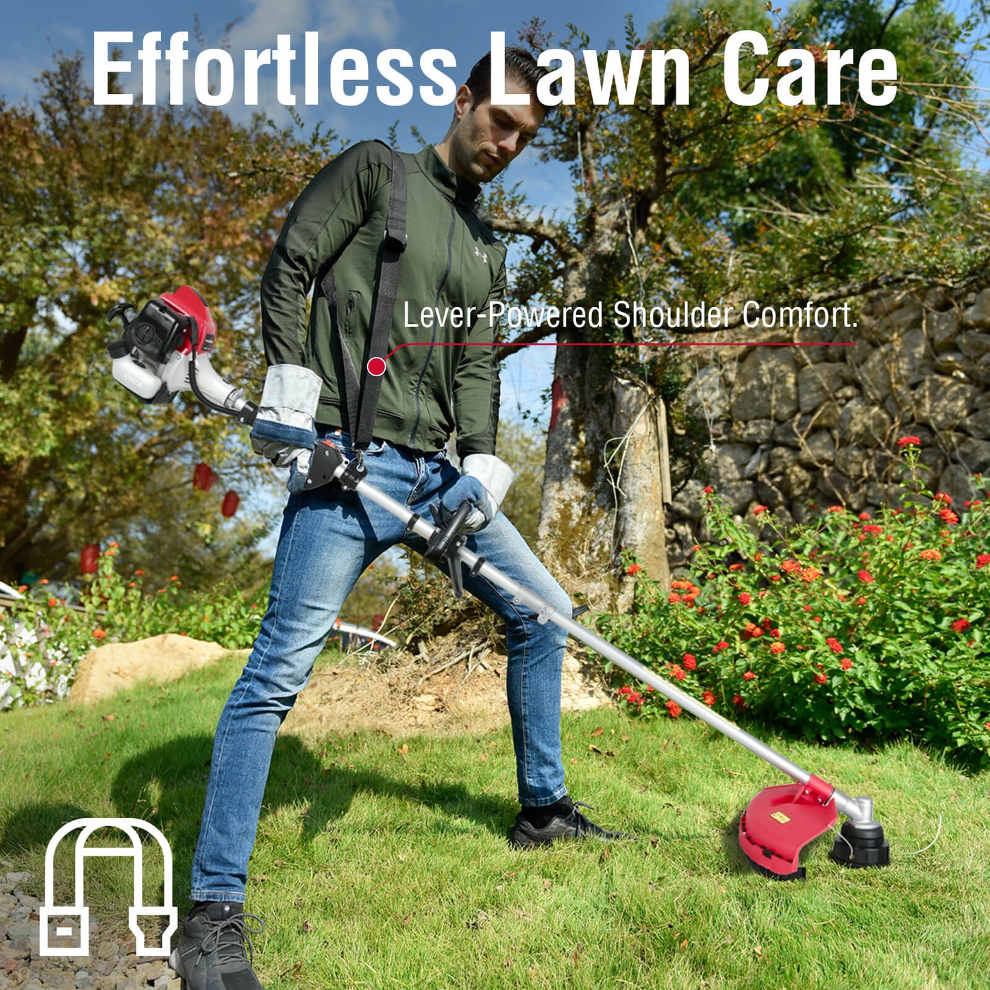 21" 144cc Gas Push 3-in-1 Lawn Mower & String Trimmer Combo Kit DB8621P+PS4532