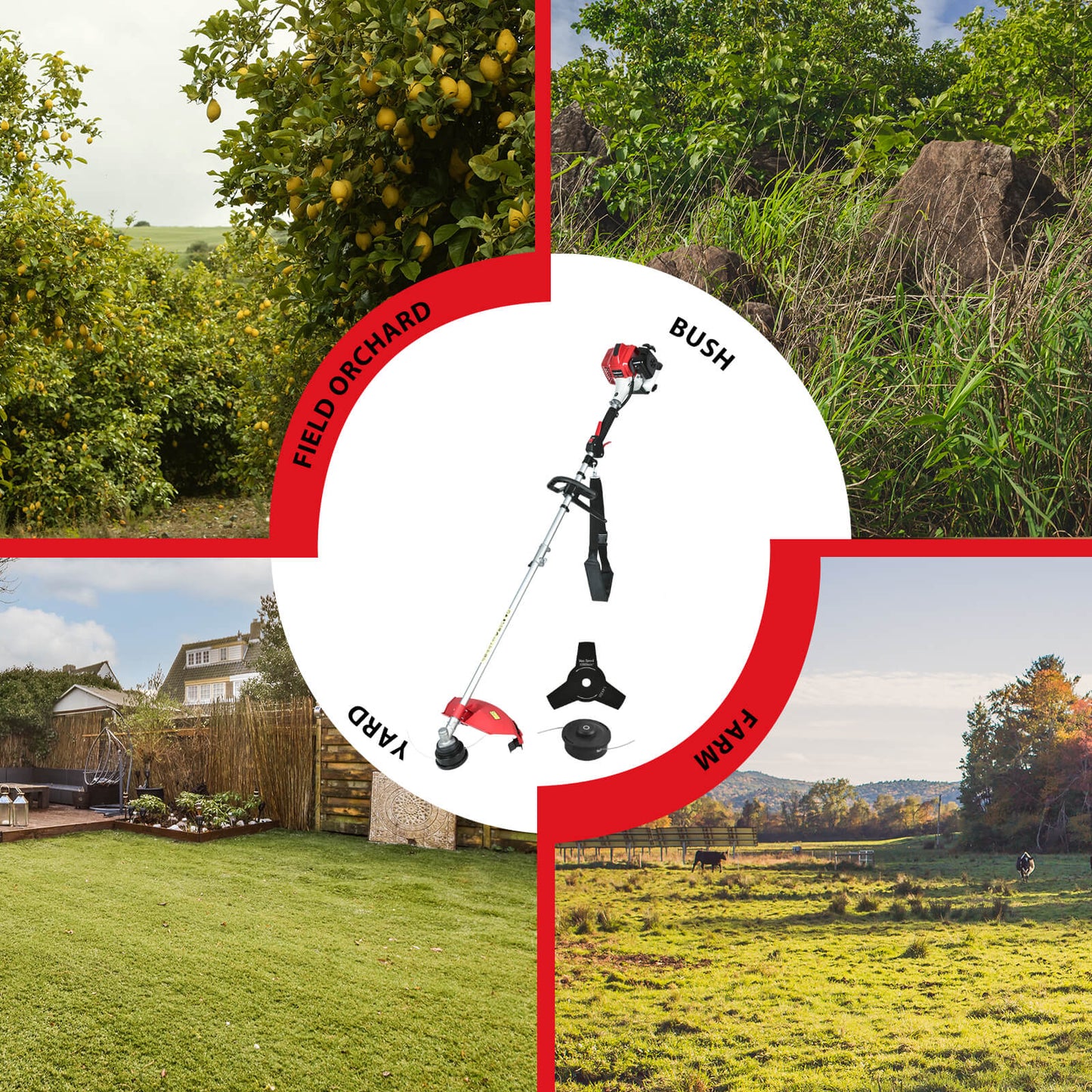 22" 170cc Gas Self-Propelled 3-in-1 Lawn Mower & String Trimmer Combo Kit V8622S1+PS4532