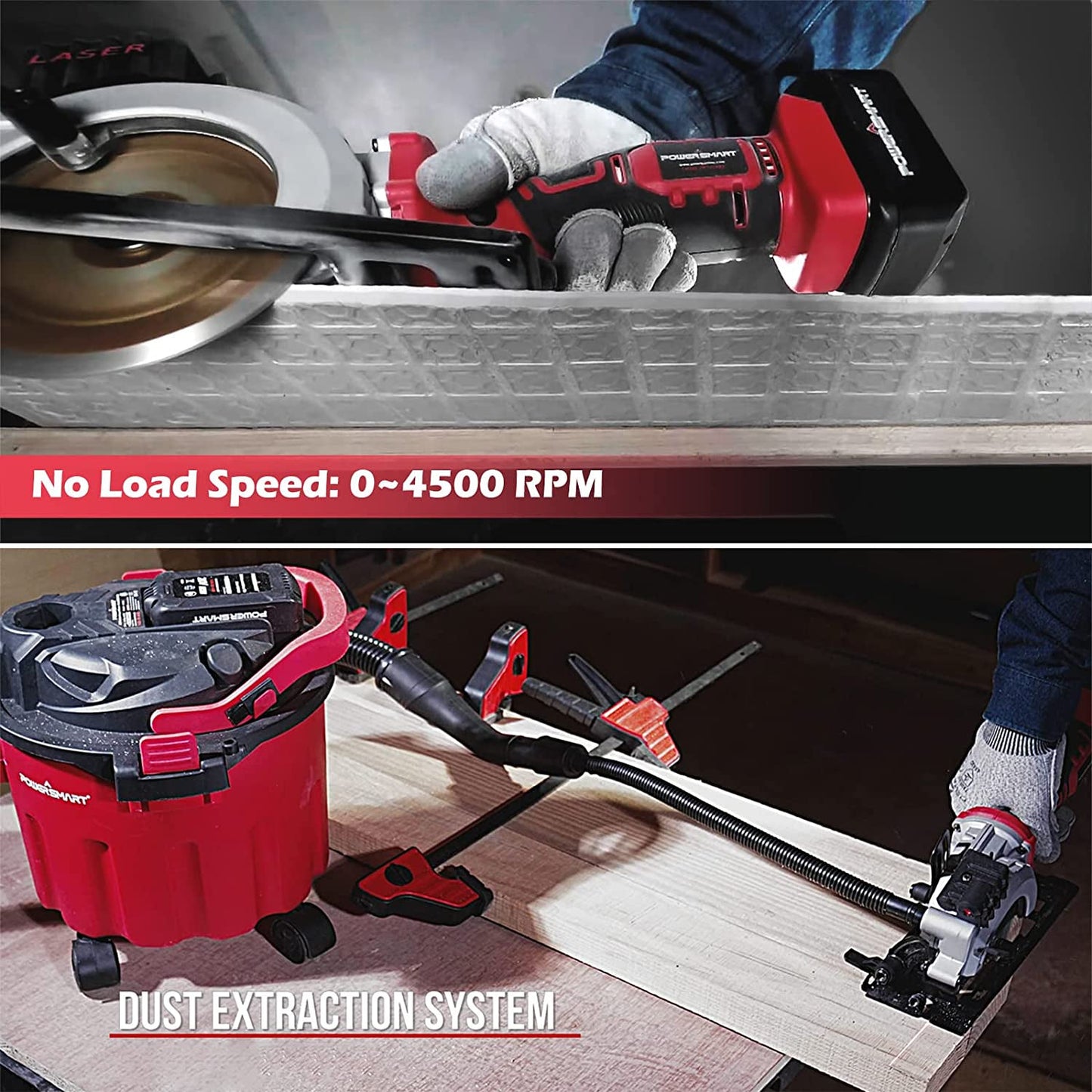 20V Mini Circular Saw Cordless with 4.0Ah Battery and Charger PS76138A