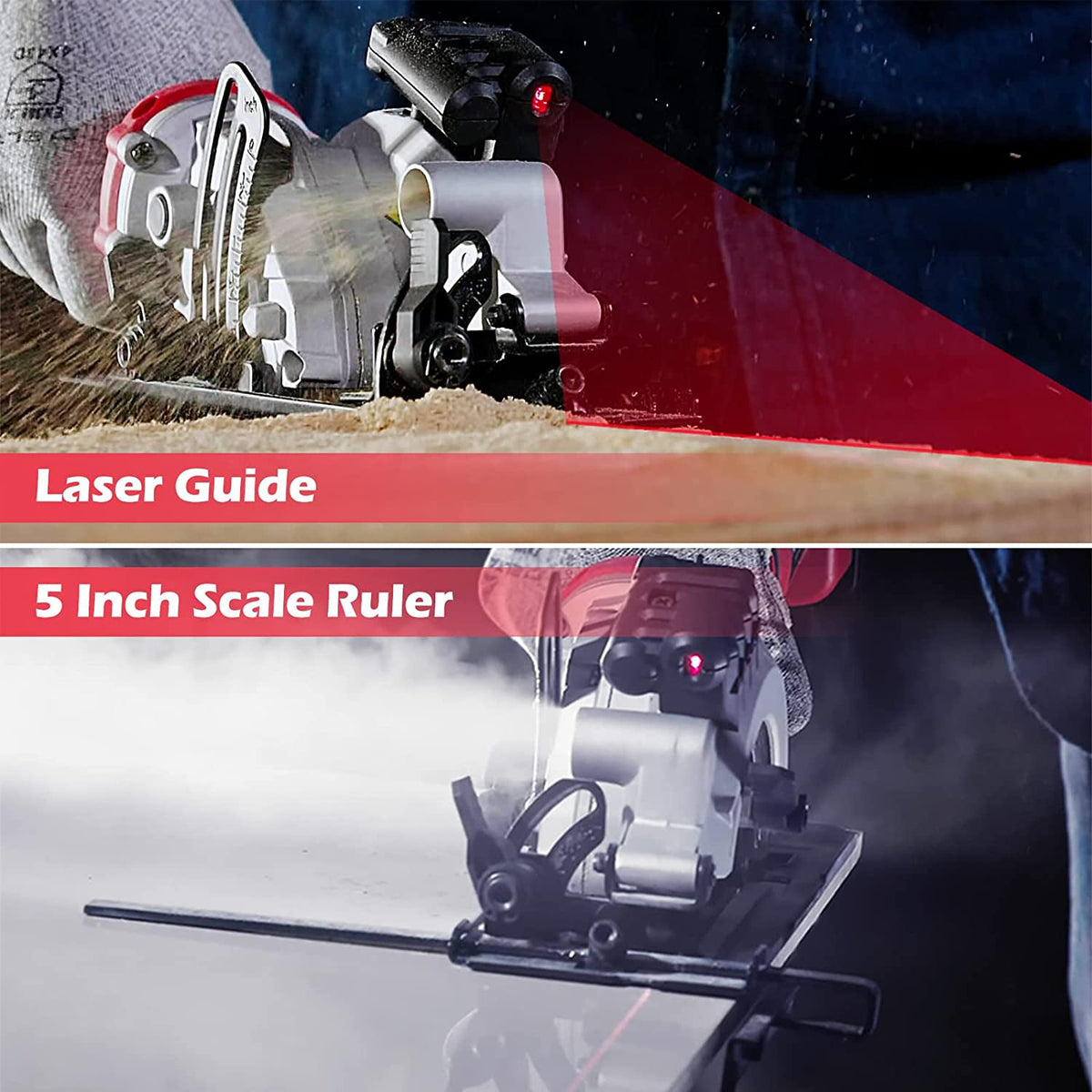 20V Mini Circular Saw Cordless with 4.0Ah Battery and Charger PS76138A