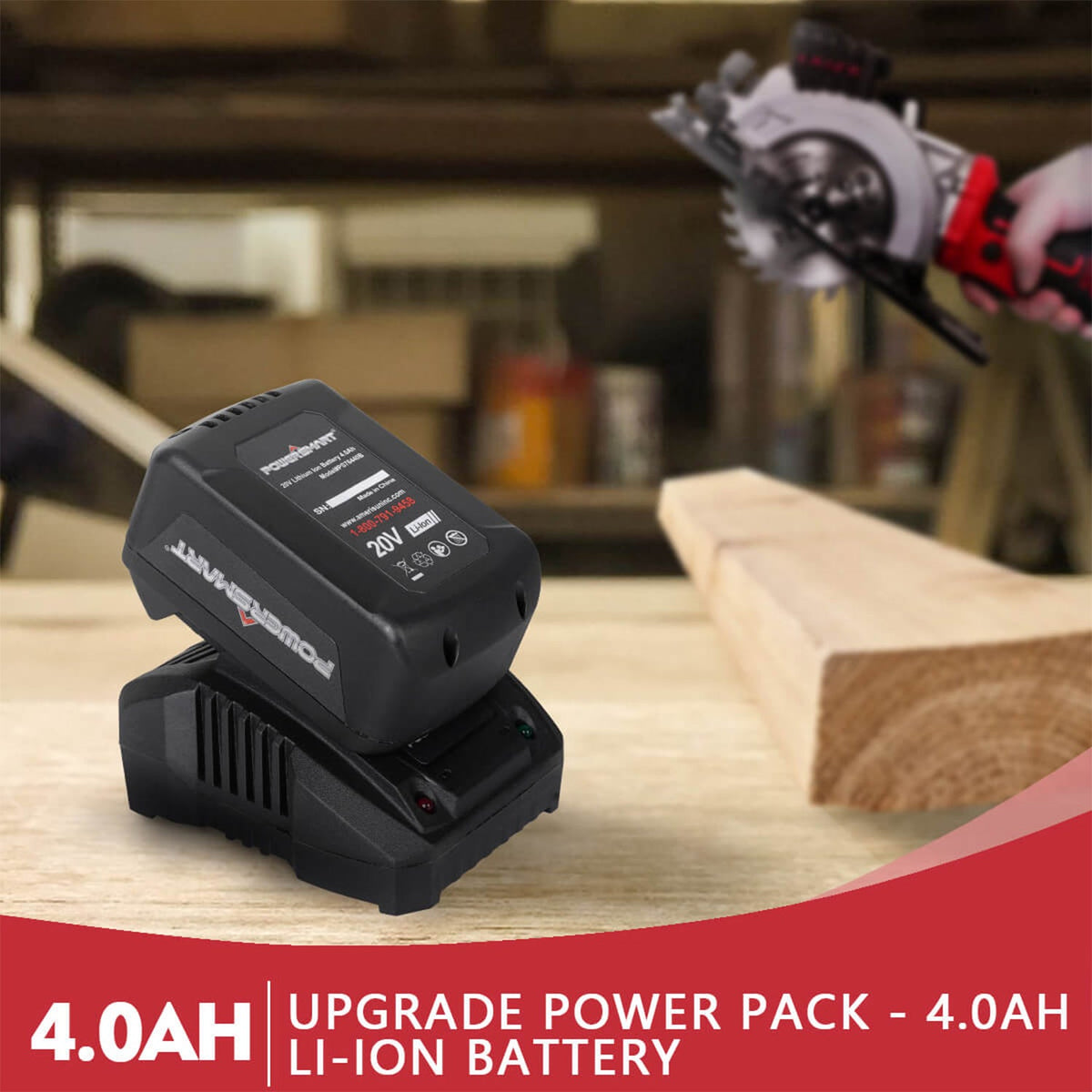 20V Mini Circular Saw Cordless with 4.0Ah Battery and Charger PS76138A