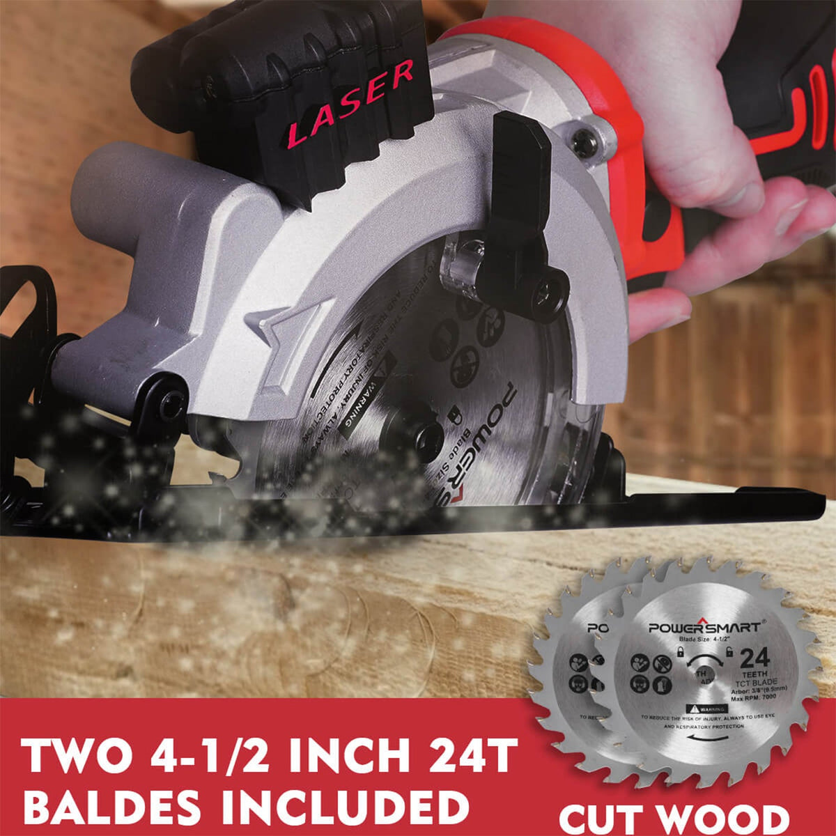 20V Mini Circular Saw Cordless with 4.0Ah Battery and Charger PS76138A