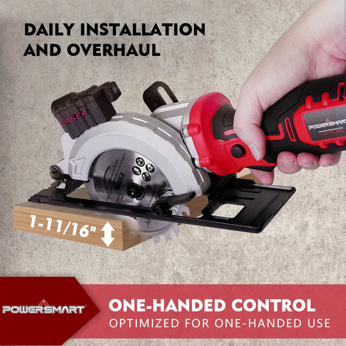 20V Mini Circular Saw Cordless with 4.0Ah Battery and Charger PS76138A