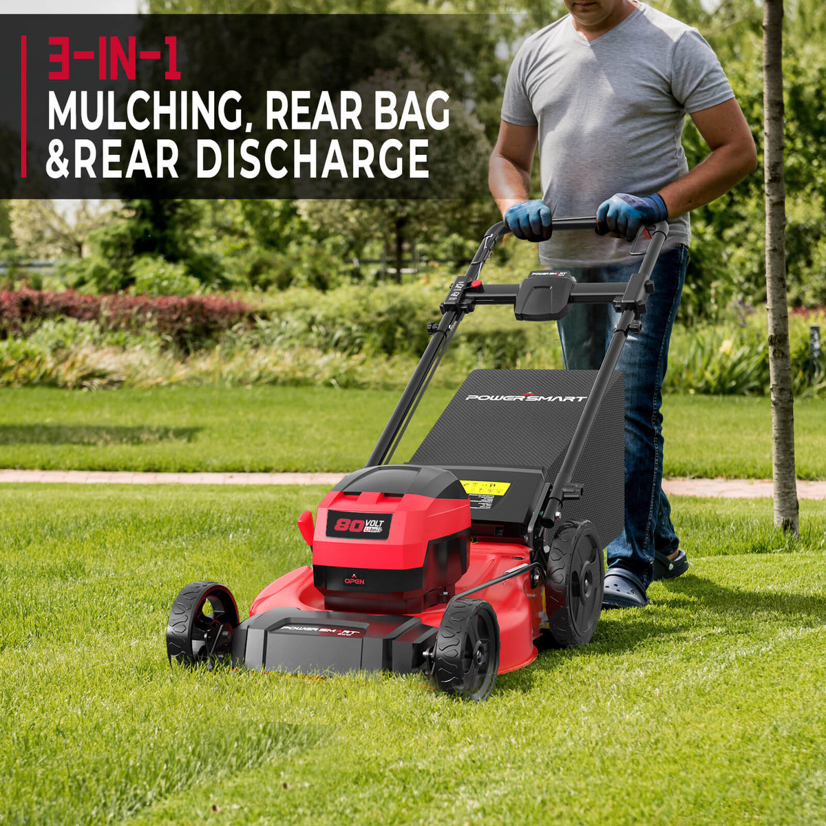 80V 21" Cordless Push Lawn Mower w/ Battery & Charger PS76821