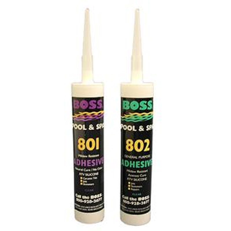 Boss 801 Pool and Spa Silicone Adhesive Sealant, 10.3 oz, White