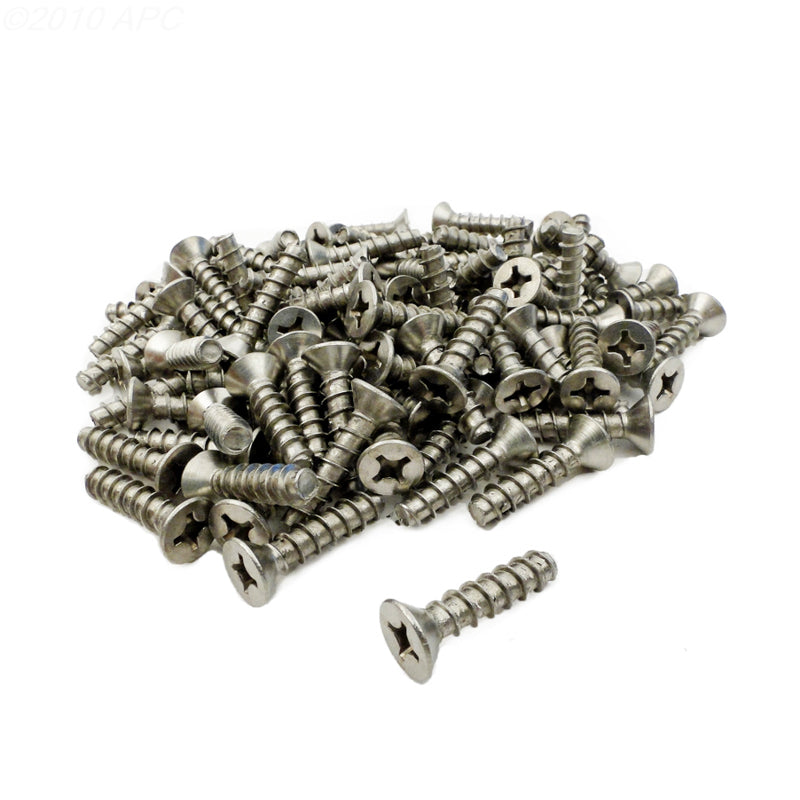 Stainless Steel Pool Skimmer Faceplate Screws, 1 inch, Bag of 100