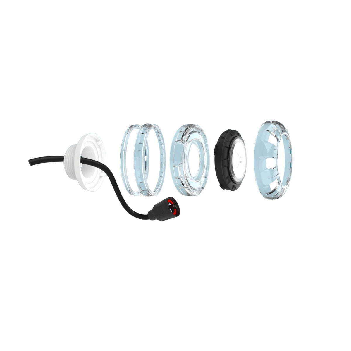 Spa Electrics Argon Concrete N1 Multi Plus Light & Clear Rim, Adaptor Kit & 150Ft Cable, N1 L12 L4 CMP