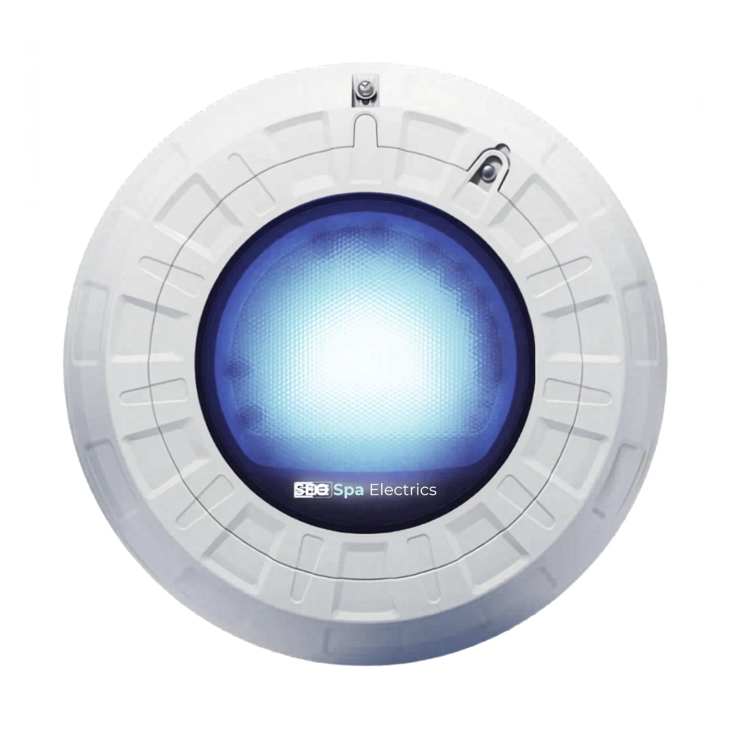Spa Electrics Retro 10" (R10A) Blue Led White 10" Aqualumin Adapter, Plug Seal Assy Kit, White Rim, R10A L12 R1 WBL