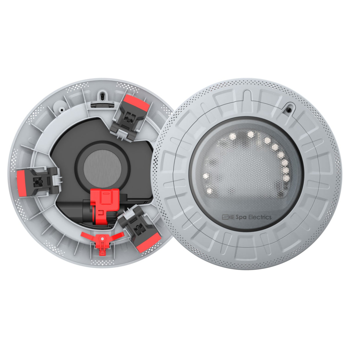 Spa Electrics R10 RETRO 10" Warm White 3000K LED Light, Niche Adapter, Grey Rim, 0.5' Cable with Joiner