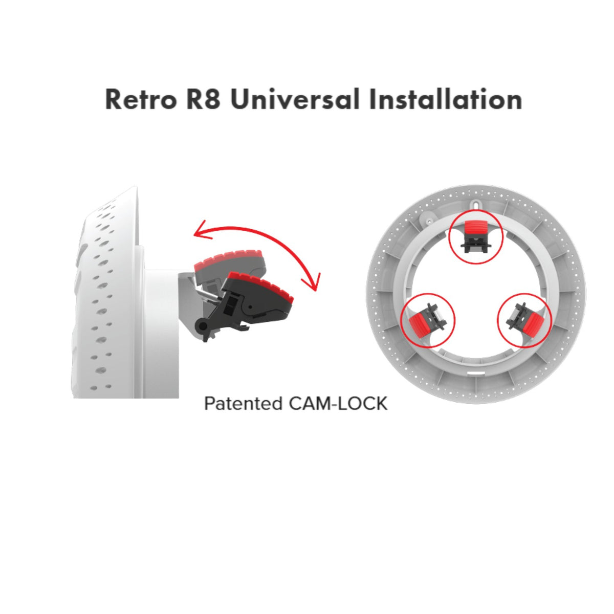 Spa Electrics R8 RETRO 8" Warm White 3000K LED Light, 8" Niche Adapter, Grey Rim, 0.5' Cable with Joiner