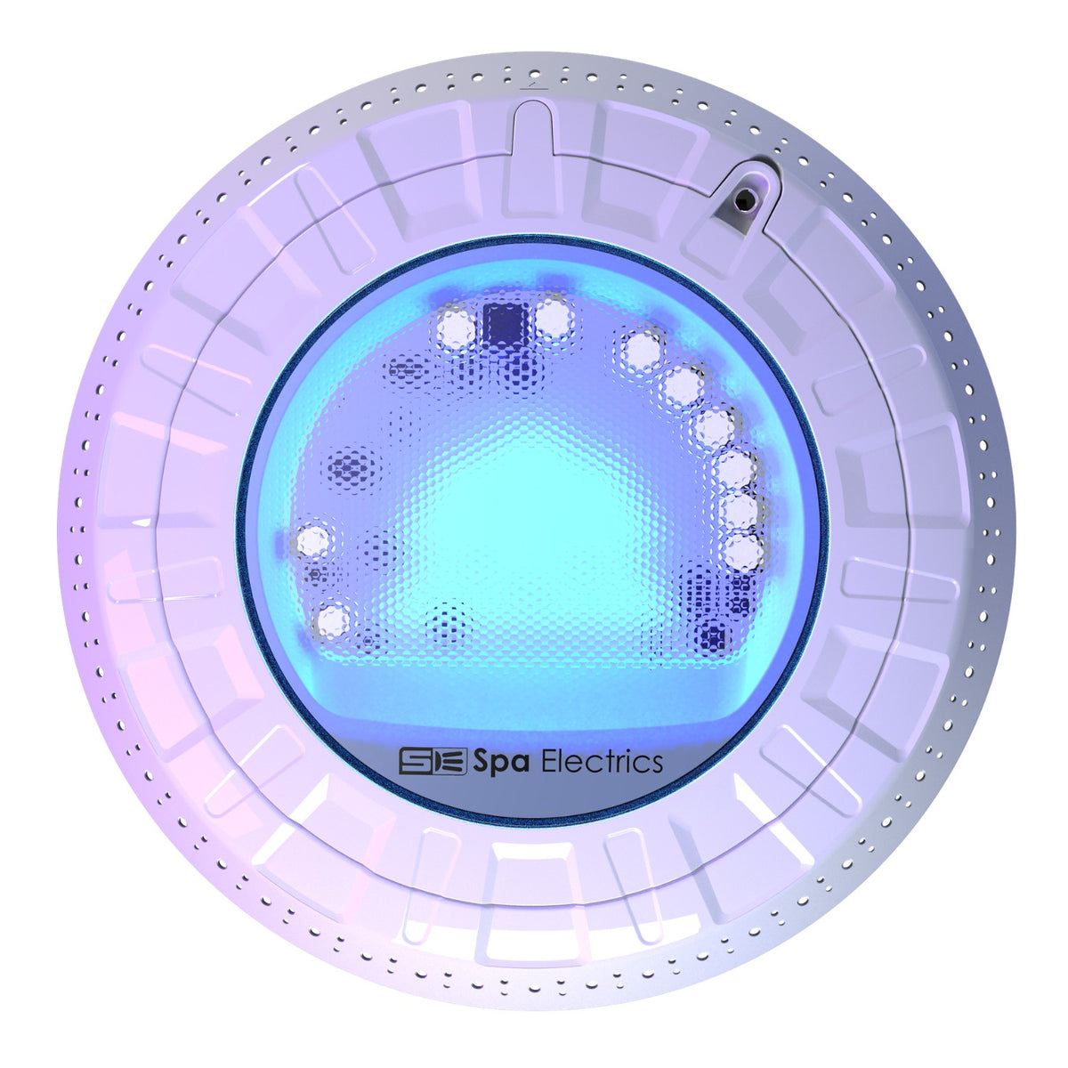 Spa Electrics R8 RETRO 8" Warm White 3000K LED Light, 8" Niche Adapter, White Rim, 0.5' Cable with Joiner