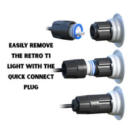 Spa Electrics Retro T1 Multi Plus DB Light 2X White Rims & 1.5" Thread & 0.5Ft Cable W/Joiner T1 L12 R1 WMP