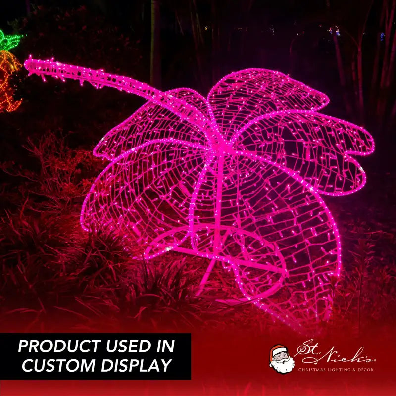 LED Mini Lights 5MM Pink Static Green Wire 6" Spacing