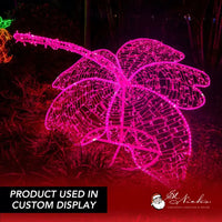 LED Mini Lights 5MM Pink Static Green Wire 6" Spacing