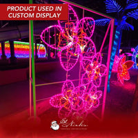 LED Mini Lights 5MM Pink Static Green Wire 6" Spacing