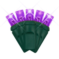LED Mini Lights 5MM Purple Twinkle Green Wire 6" Spacing