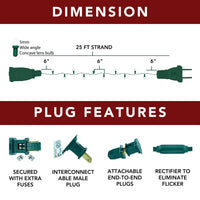 LED Mini Lights 5MM Purple Twinkle Green Wire 6" Spacing