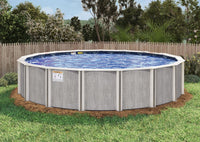 21' Round Above-Ground Pool with 54" Resin Wall & Step | River Bend | 40-Year Warranty