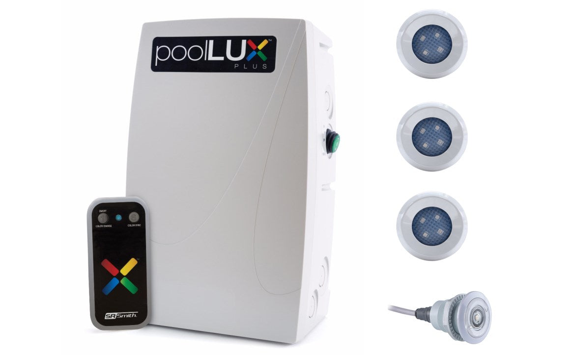 PoolLux Plus 60W Kit with 3 Treo RGB LED Lights - 80' Cords