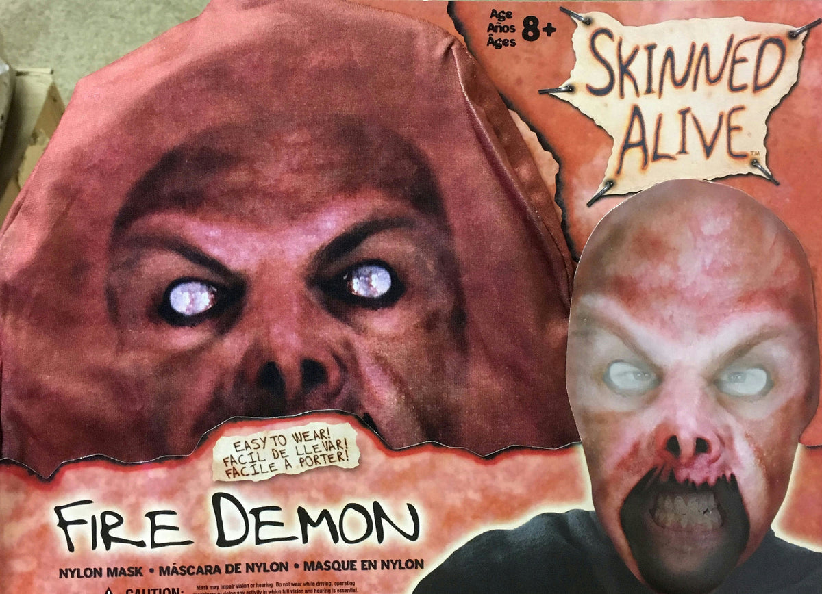 Skinned Alive Fire Demon Ghoul Nylon Full Stocking Mask for Halloween