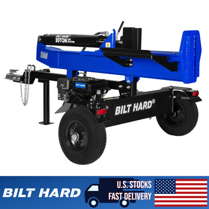 LOG-X Series 30-Ton Full Beam Gas Log Splitter: 7.5hp 223cc OHV Engine, 22.6" Stroke