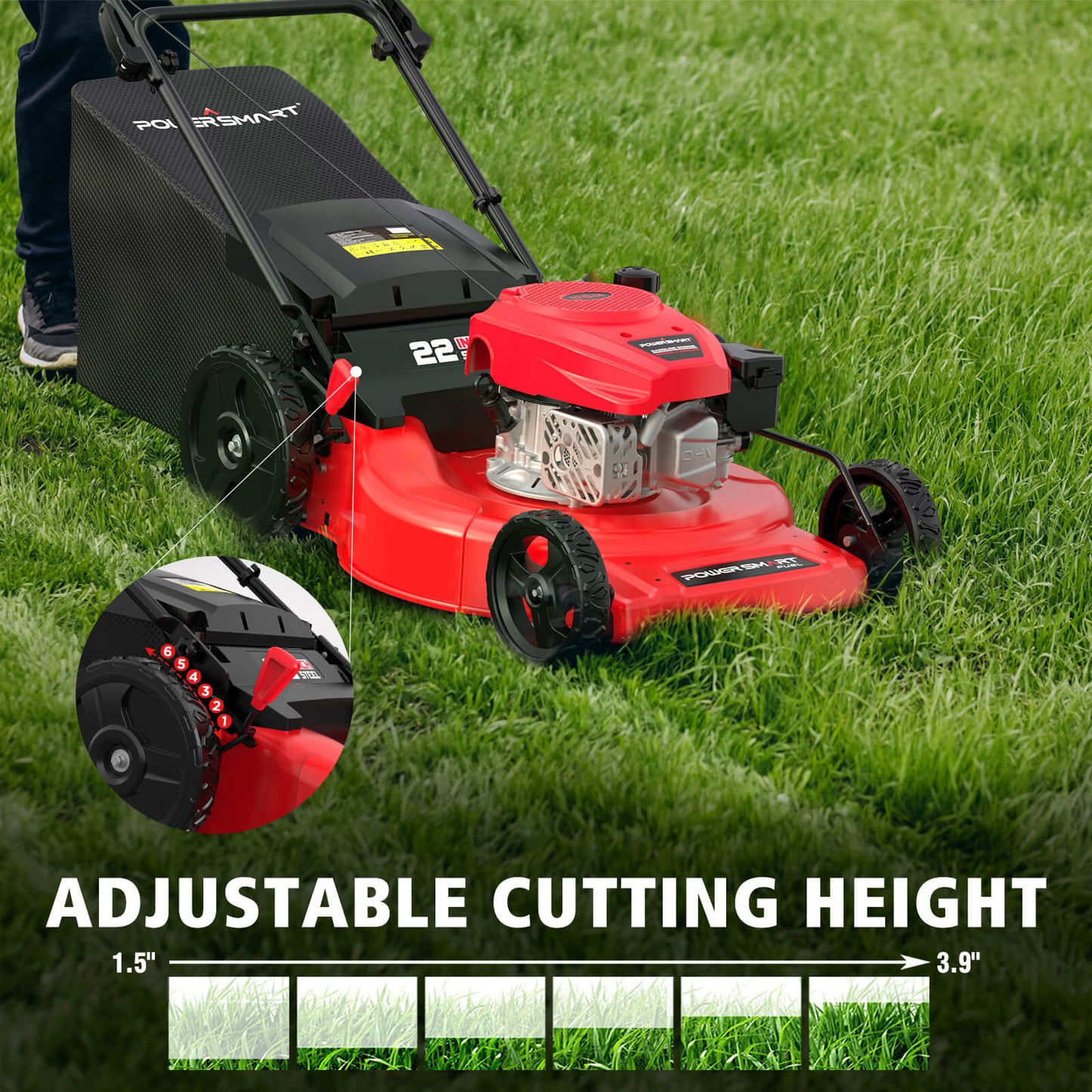 22" 170cc Gas Self-Propelled 3-in-1 Lawn Mower V8622S1