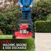 22" 170cc Gas Self-Propelled 3-in-1 Lawn Mower V8622S1