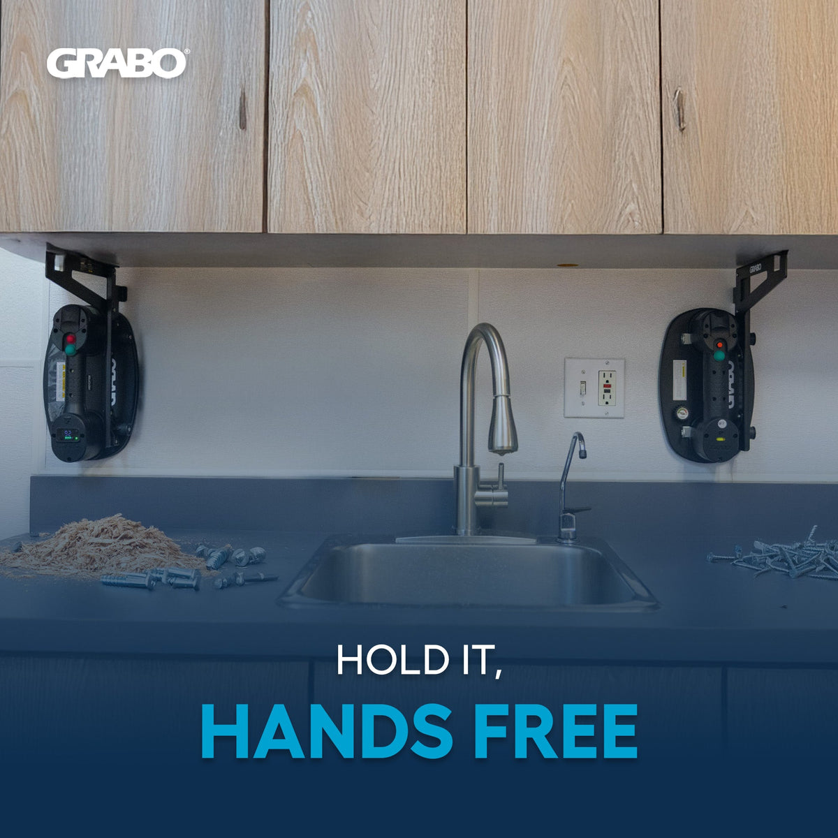 GRABO VersaMount Hands Free Wall and Shelf Mount