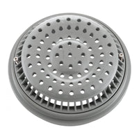 Main Drain Grate, WW Anti Vortex, 8" Rnd, w/Long Collar, Gry