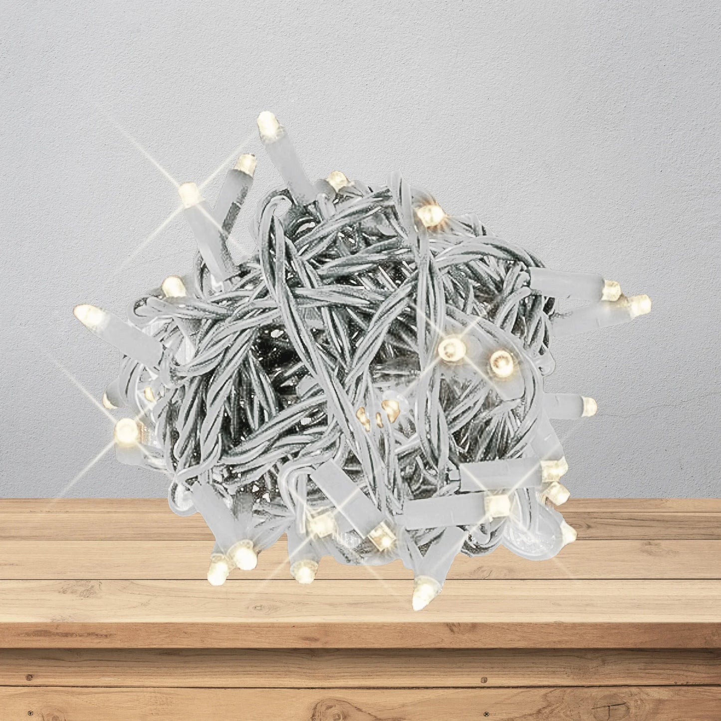 LED Mini Lights 5MM Warm White Twinkle 120v White Wire - 6" Spacing