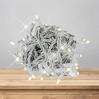 LED Mini Lights 5MM White Wire Warm White Twinkle 4:1 -6" Spacing
