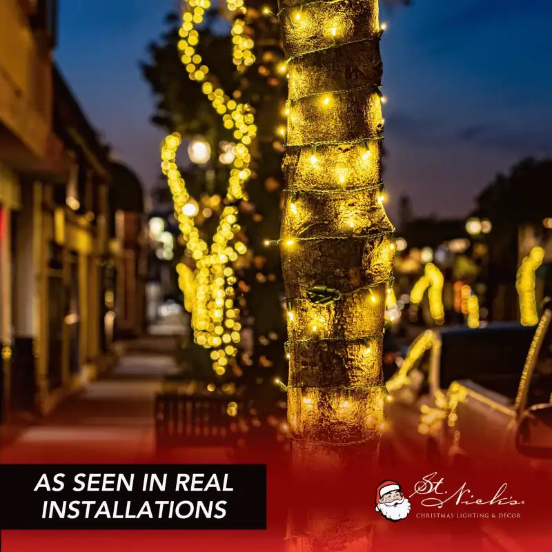 LED Mini Lights 5MM Yellow Static Green Wire - 6" Spacing