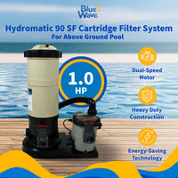 FlowExtreme 90 SF Cartridge Filter System with 1 HP Pump for Above Ground Pools, feature detail (image 2)
