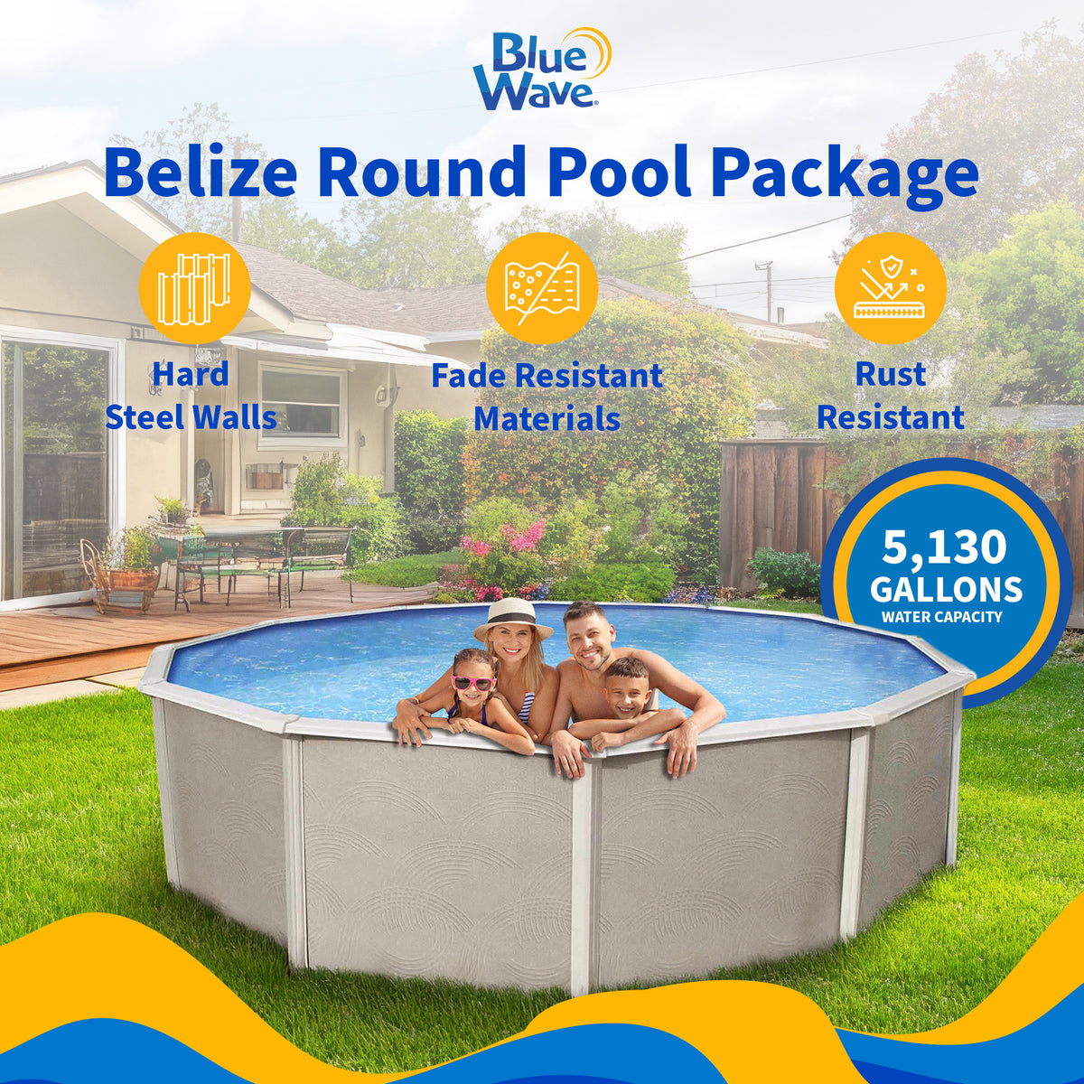 Belize 15' Round above-ground pool package, feature detail (image 3)