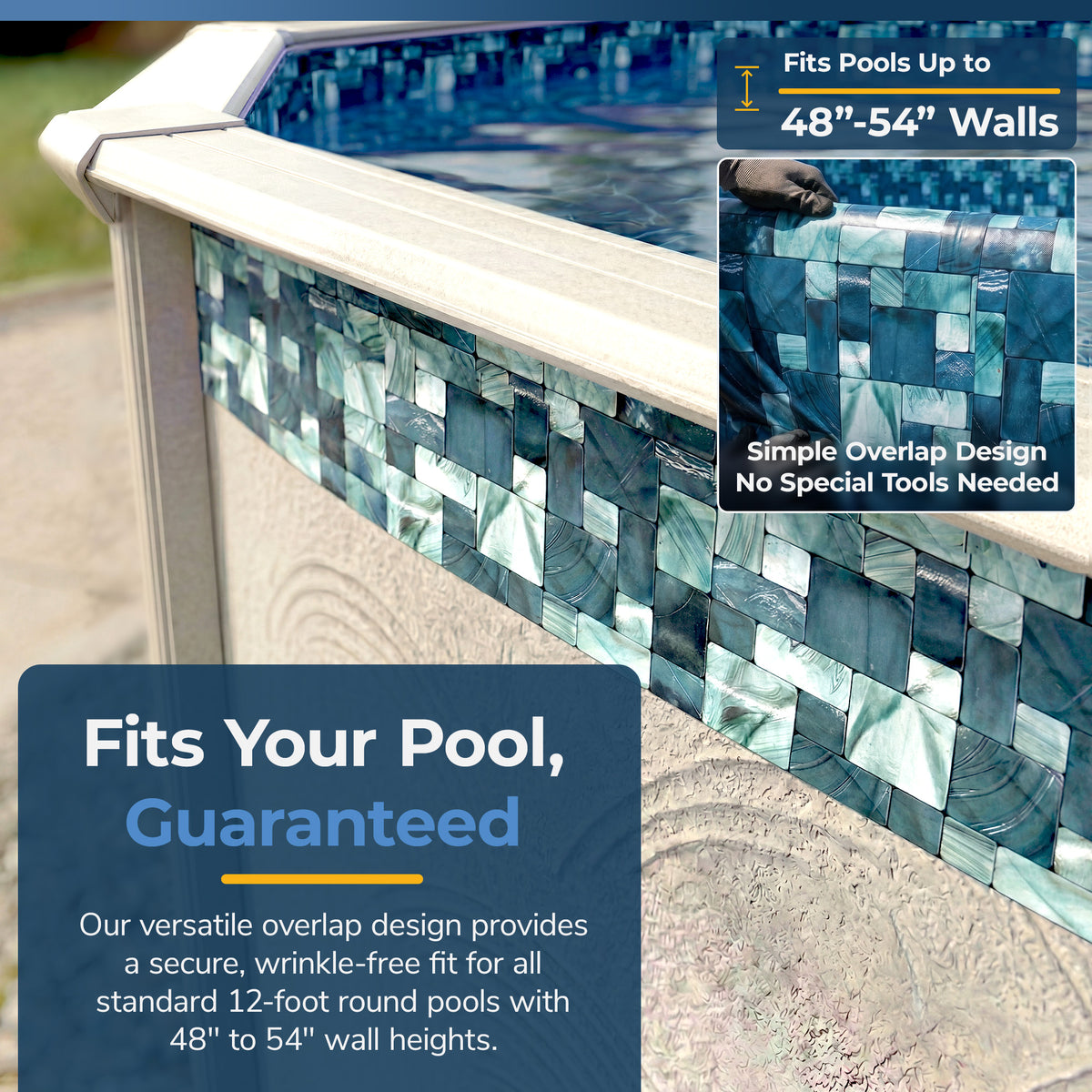 Emerald Coast pool liner, 12' Round, feature detail (image 4)