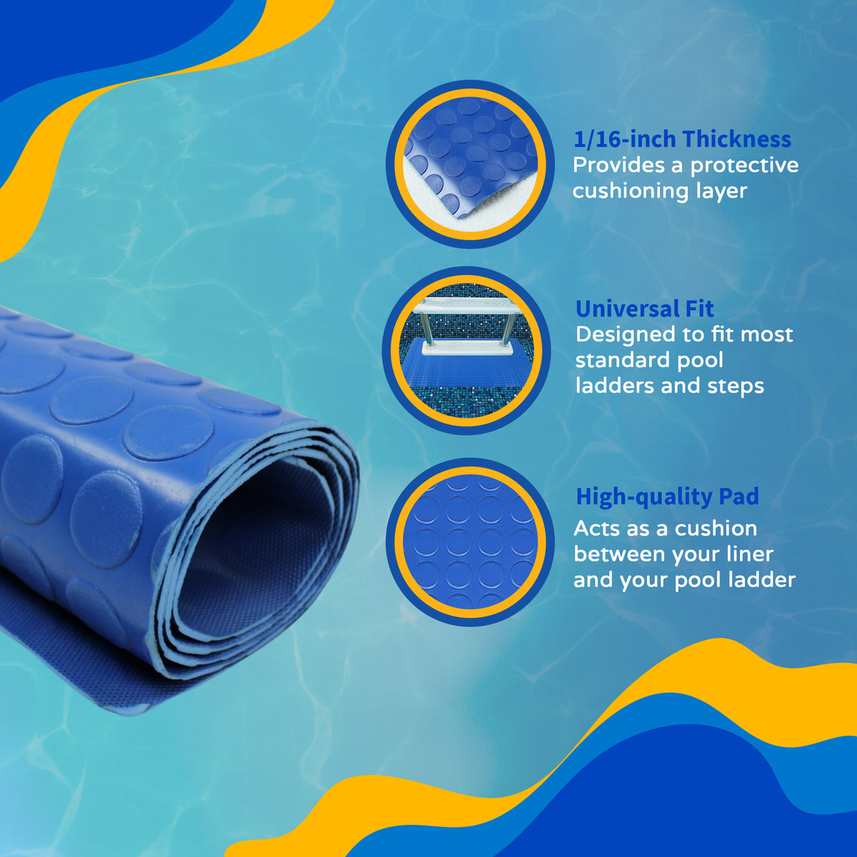 4-ft x 5-ft Deluxe In-Pool Ladder/Step Liner Pad, feature detail (image 4)