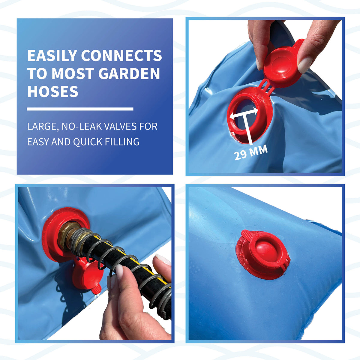 Blue Wave 4' Step Water Tube, Blue for In Ground Winter Cover Step Sections, feature detail (image 4)