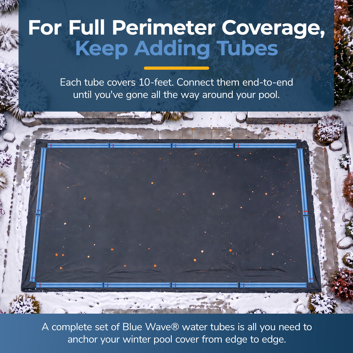 Blue Wave 10' Double Chamber Water Tube, Blue for In Ground Winter Covers, 5-Pack, feature detail (image 6)