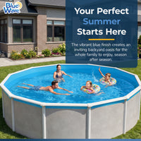 Solid Blue pool liner, 27' Round, feature detail (image 3)