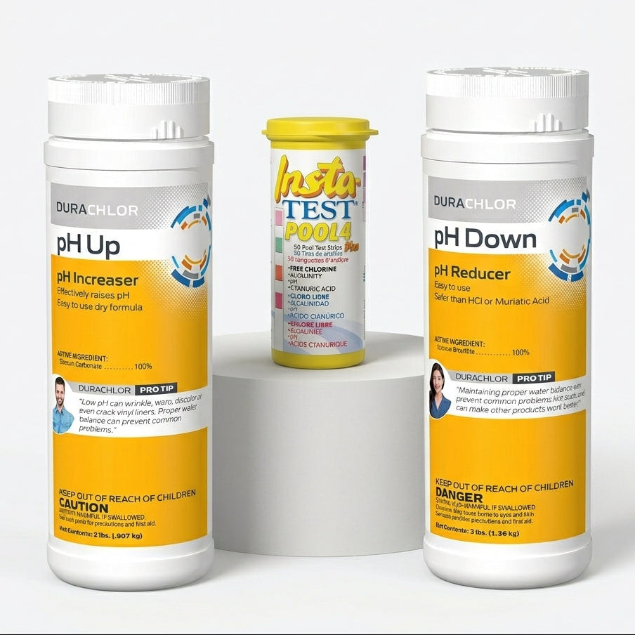 pH Balance Starter Kit, DuraChlor pH Up + pH Down + Lamotte Insta-Test 4 Plus
